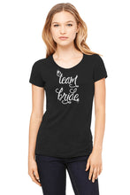 Load image into Gallery viewer, Rhinestone Bridal Party Crew Neck T-Shirt with Pretty Script Font

