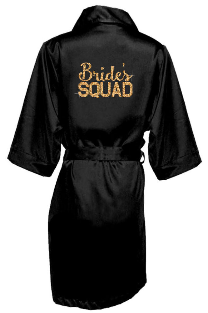 Bride and Bride's Squad Glitter Print Robes